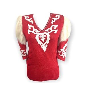 Vintage Faux Fur Detail Sweater SZ S / M